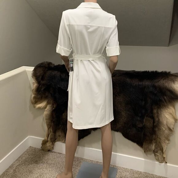 New Zip-Front Shirt Dress with Pockets & Belt - Picture 5 of 13